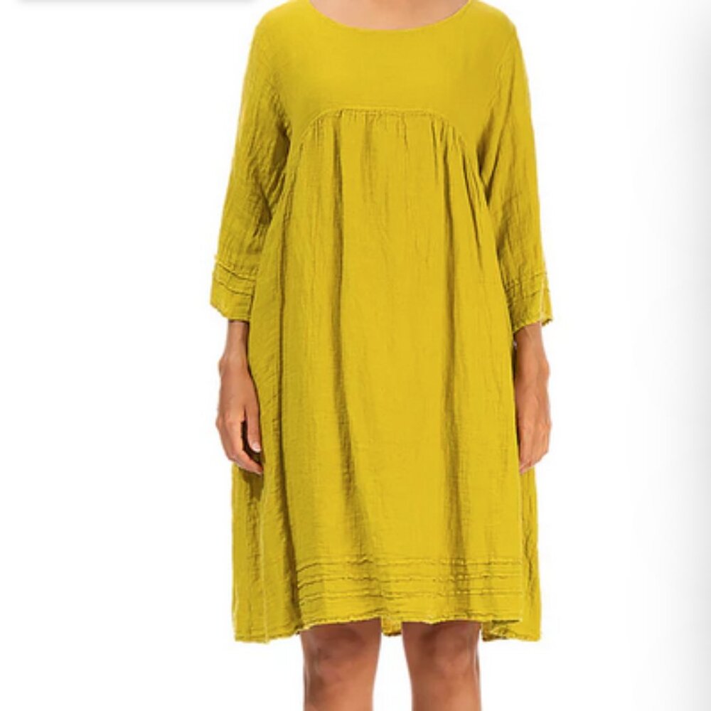 Grizas Flared Washed Linen Dress Size XS